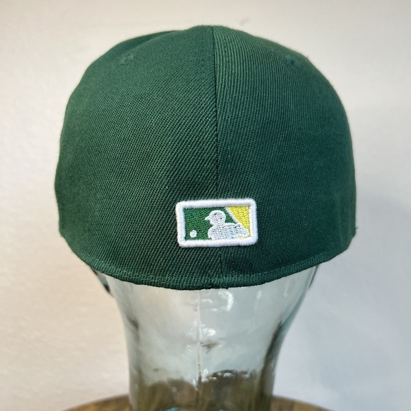 New Era Oakland Athletics Hat Green/Yellow Plain Logo Fitted Cap Size Men 7 5/8 - Picture 4 of 7